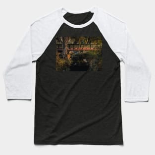 Peaceful Stream of Water Flowing under Bridge V3 Baseball T-Shirt